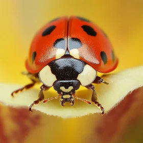 Detailed Macro Shot of a Ladybug