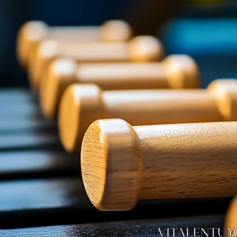 Abstract Wooden Rods Composition AI Image