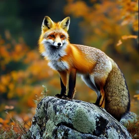 Fox in Autumn Forest