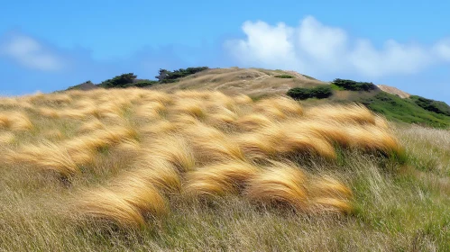 Scenic Field of Golden Grass