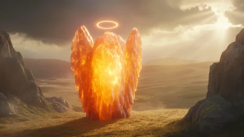Crystalline Angel in Golden Light