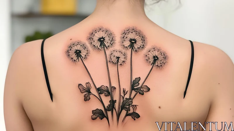 Detailed Floral Back Tattoo AI Image