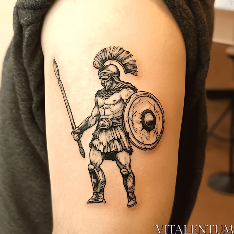 Warrior Tattoo Art on Arm AI Image