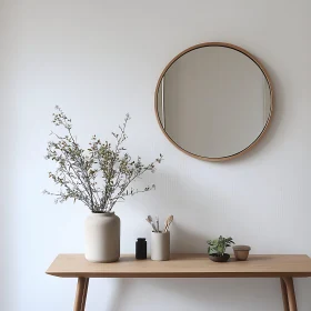 Elegant Still Life with Mirror and Flowers