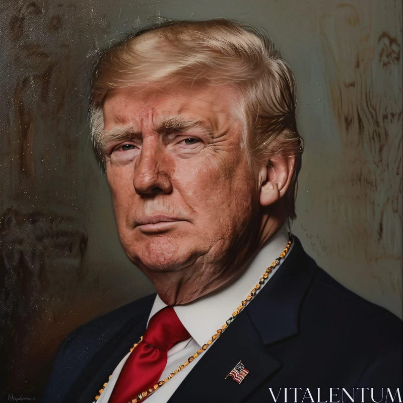 AI ART Donald Trump Painted Portrait with Unique Background