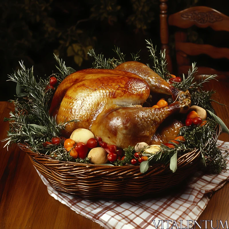 Thanksgiving Turkey Dinner Still Life AI Image