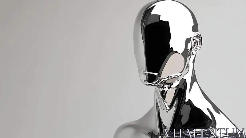 Modern Abstract Chrome Cyborg AI Image