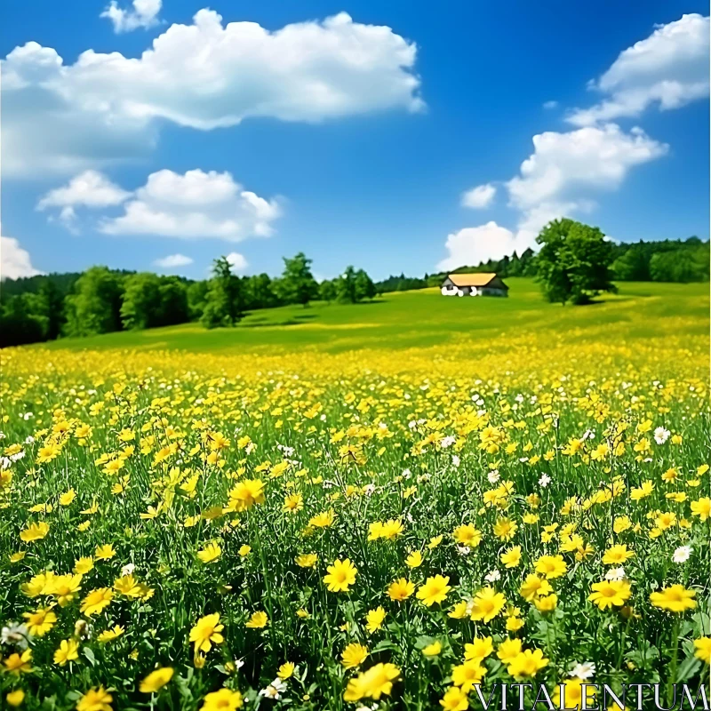 AI ART Scenic Flower Meadow Landscape