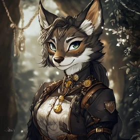 Anthropomorphic Fox in Detailed Costume