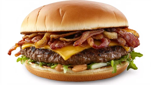 Delicious Bacon and Cheese Beef Burger