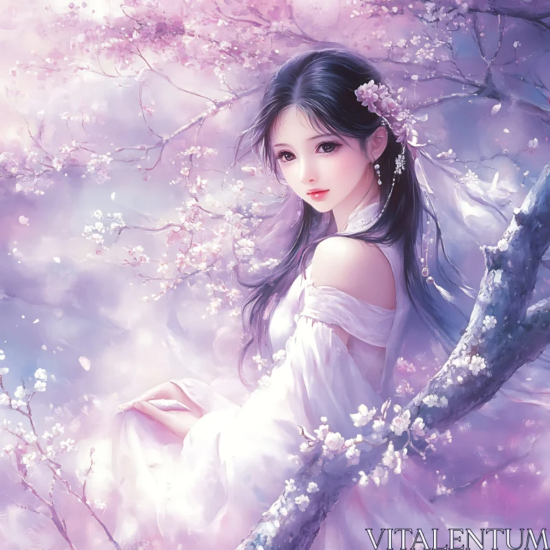 Pastel Dream: A Woman in Bloom AI Image