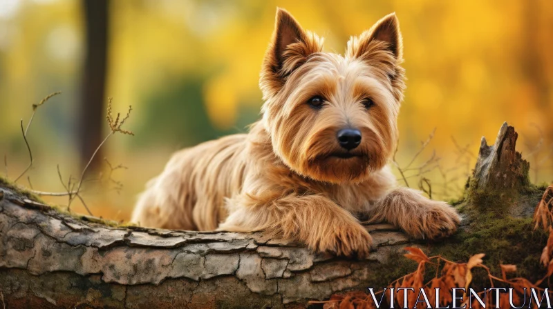 Digitally Enhanced Photorealistic Image of a Yorkie Dog in Scottish Landscape AI Image