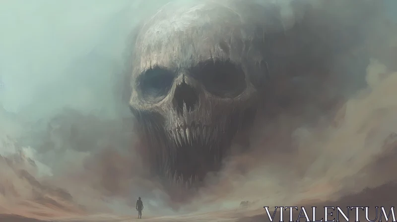 AI ART Giant Skull in Fog