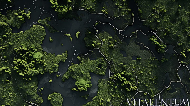 Enchanting Aerial View of a Lush Green Forest | Maya Render AI Image