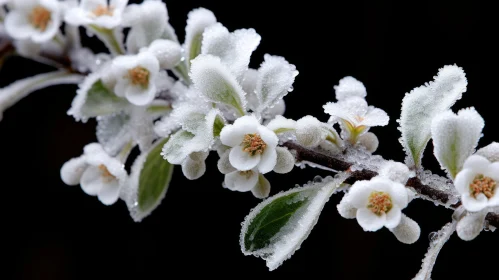 Frosted White Flowers - A Display of Spring's Beauty