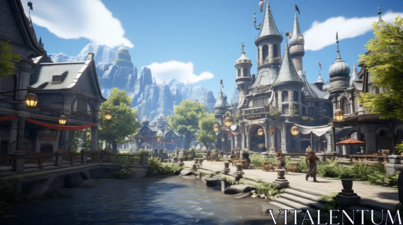 Steampunk Village Rendered in Unreal Engine 5 AI Image