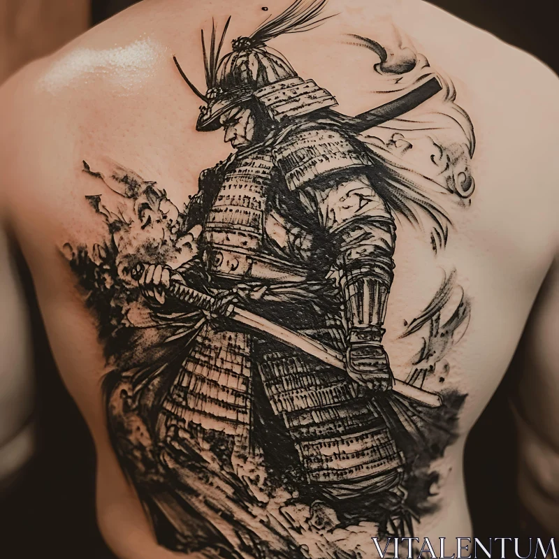 Intricate Samurai Tattoo Design AI Image