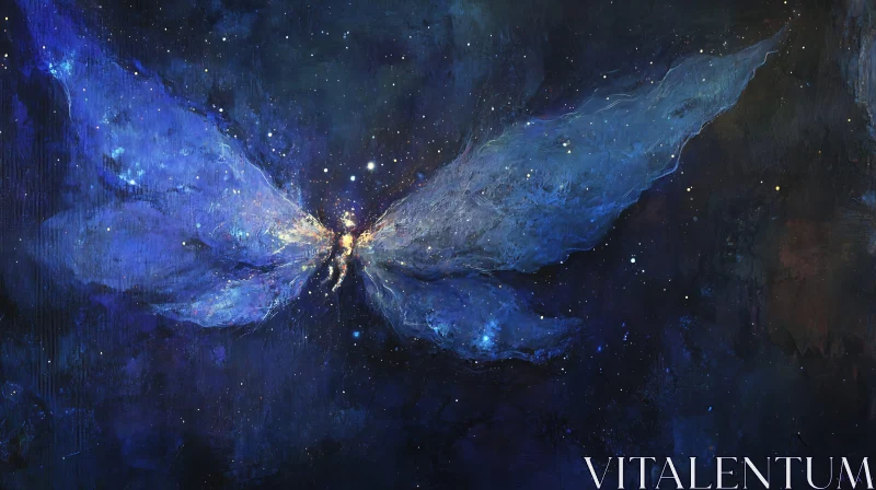 AI ART Cosmic Butterfly in Starry Sky