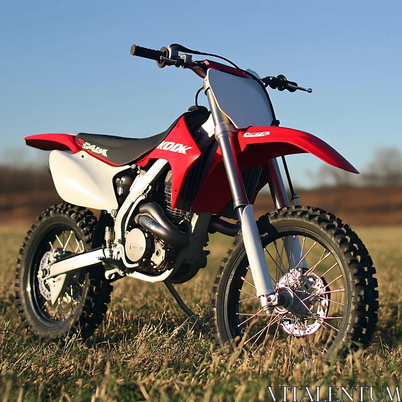 Off-Road Motorcycle in Natural Setting AI Image