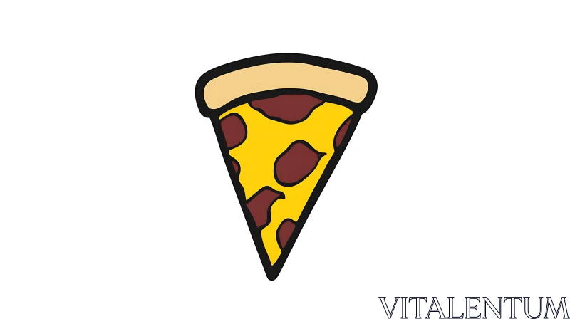 Cartoon Style Pepperoni Pizza Slice AI Image