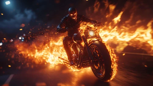 Inferno Ride: Skull Rider on Fire