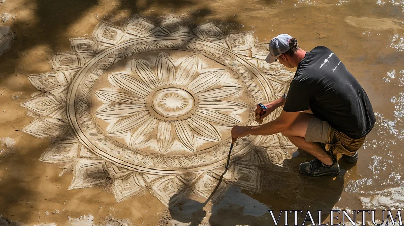 Sand Art Mandala Design by Artist AI Image