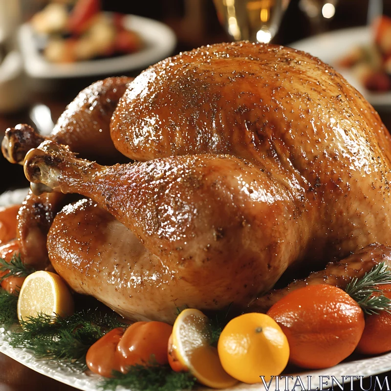 Festive Roasted Turkey with Citrus AI Image