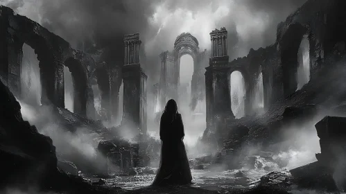 Ancient Ruins in Monochrome