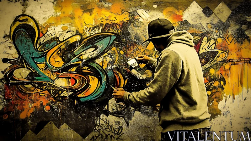 AI ART Colorful Urban Graffiti Artwork