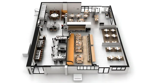 Top View of Restaurant Layout