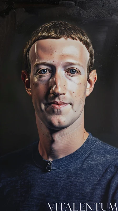 Mark Zuckerberg Expressive Portrait AI Image