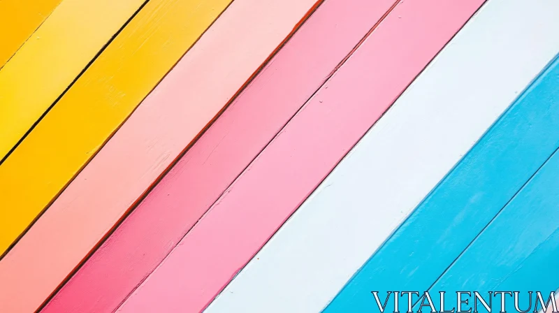 AI ART Colorful Diagonal Wood Planks