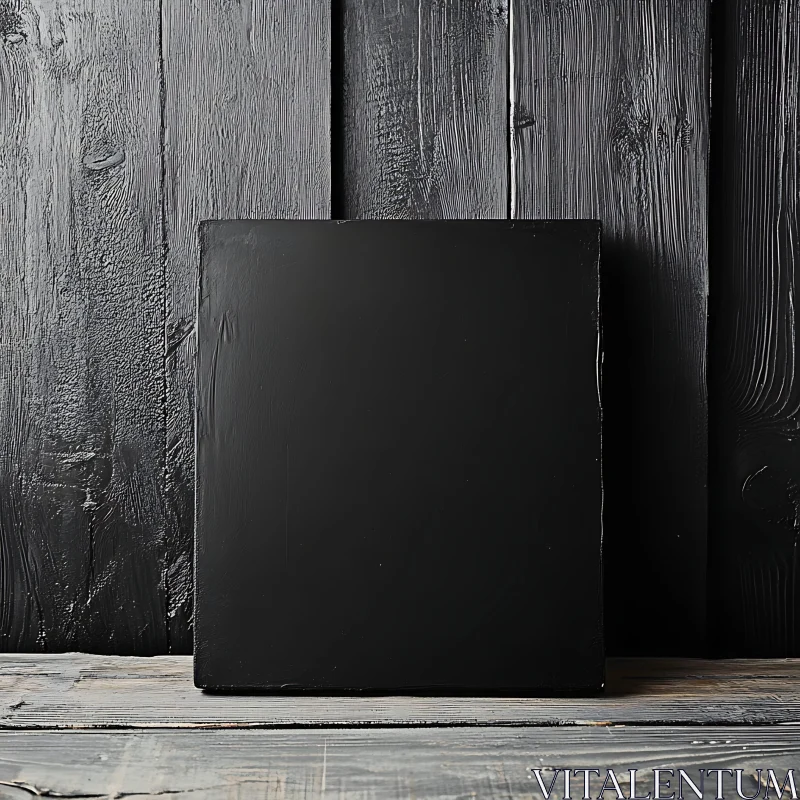 Black Canvas and Wood Still Life AI Image