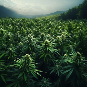 Green Cannabis Field