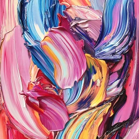 Colorful Abstract Expression with Textured Layers