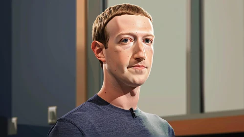 Mark Zuckerberg Detailed Profile Portrait