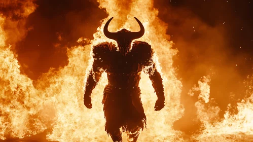 Horned Figure in Flames