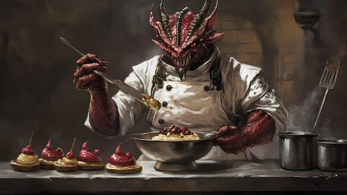 A Dragon Chef Baking