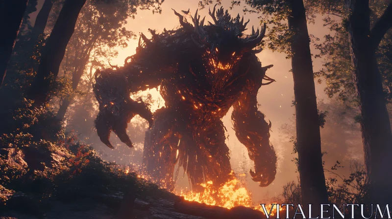 AI ART Forest Monster Ablaze