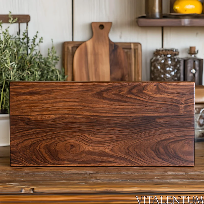 AI ART Close-Up of Wooden Cutting Board