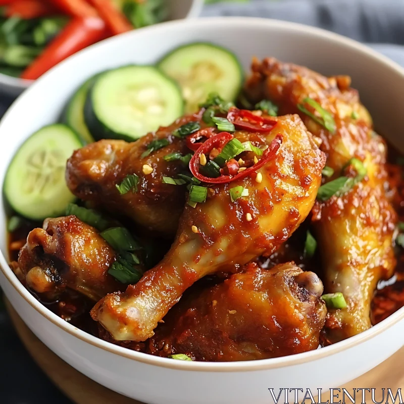 Spicy Chicken Drumsticks in a Bowl AI Image