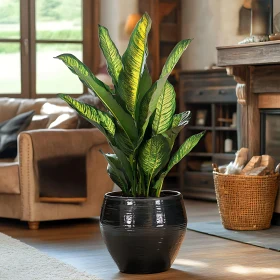 Indoor Green Plant in Black Pot