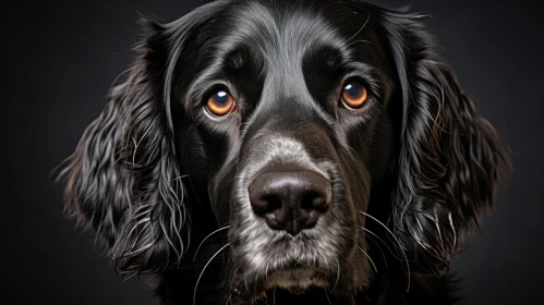 Intense Black Dog Portrait with Soft Lighting