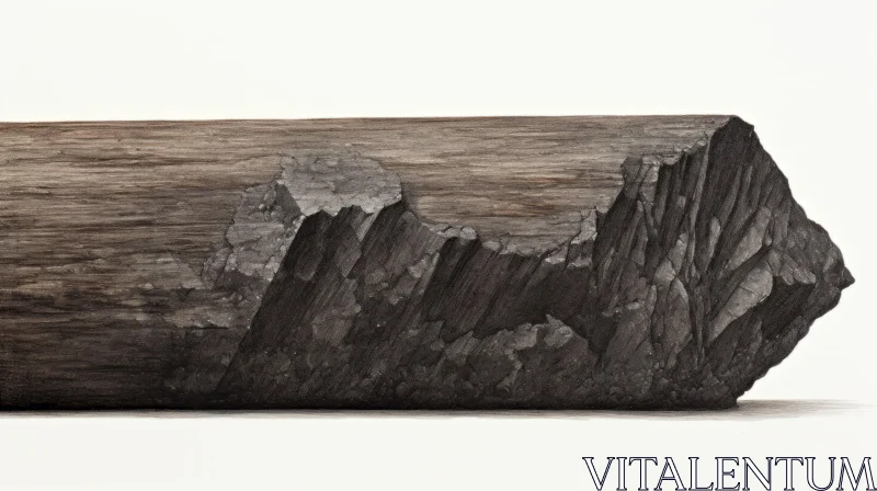 Pencil Sketch of Wooden Log: A Study in Monochromatic Landscapes AI Image