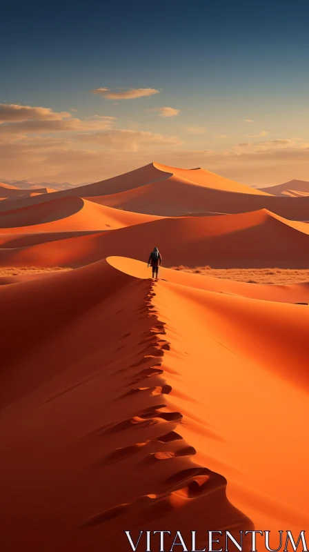Sahara Desert at Sunset: A Captivating Journey through Sand Dunes AI Image