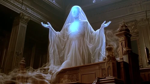 Spectral Woman in Grand Hall