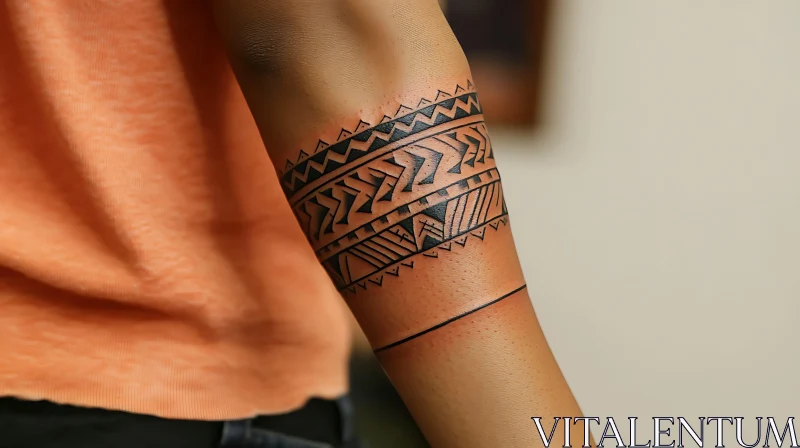 Traditional Geometric Arm Tattoo AI Image