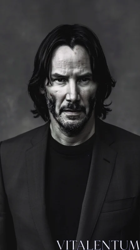 AI ART Keanu Reeves Enigmatic Expression Portrait