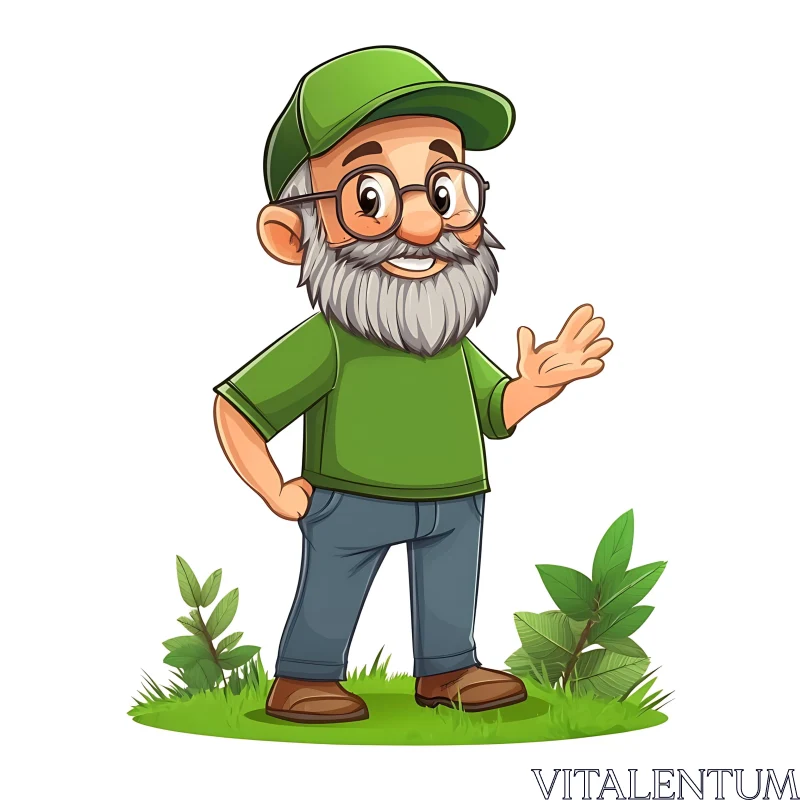 Cartoon Man Character Illustration AI Image