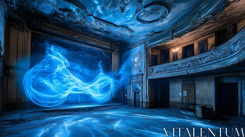 AI ART Blue Energy in Old Theater